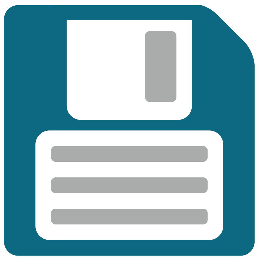 Icône de disquette informatique rétro.