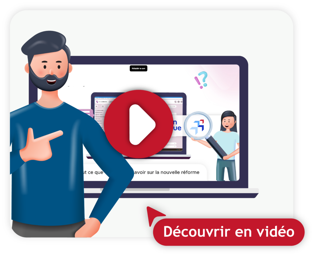Illustration homme présentant vidéo sur ordinateur portable